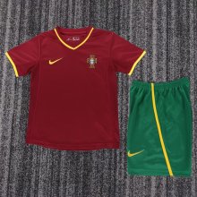 2000 Portugal Home Retro Kids Soccer Jersey