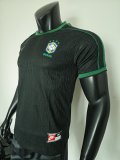 1998 Brazil Black Player Version Retro Soccer Jersey
