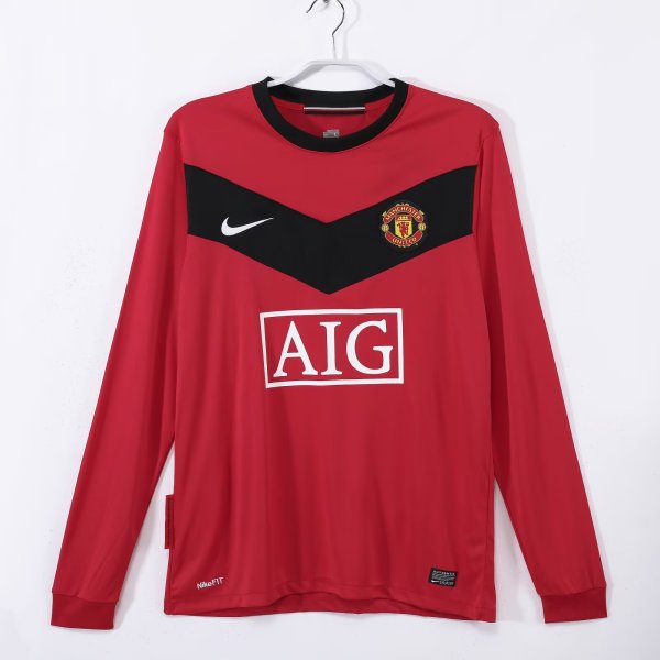 2010 Man Utd Home Long sleeves Retro Soccer Jersey