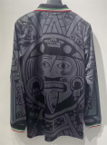 1998 Mexico Black Long sleeves Retro Soccer Jersey