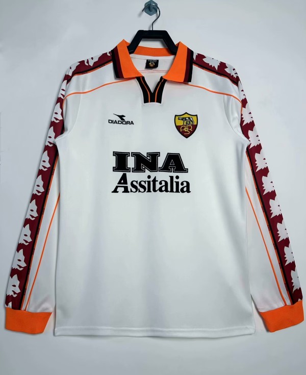 1998-1999 Roma Away Long Sleeve Retro Soccer Jersey
