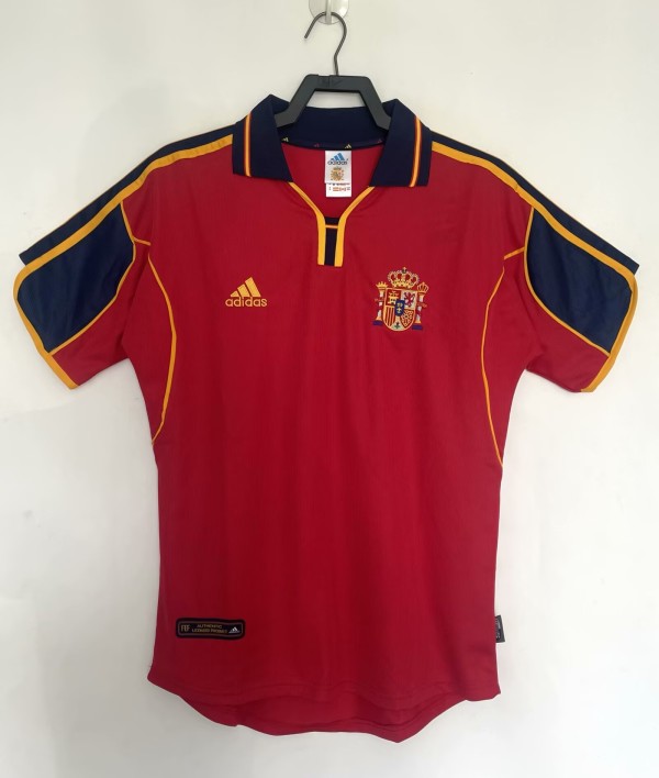 2000 Spain Home Retro Soccer Jersey