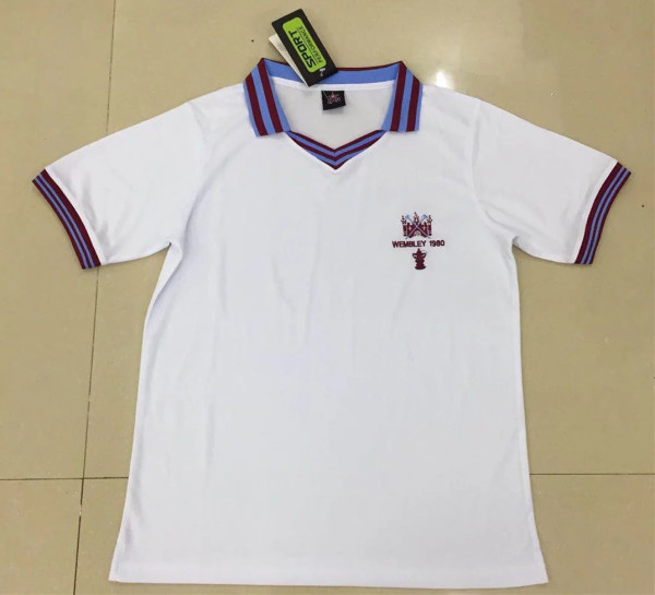 1980 West Ham White Retro Soccer Jersey