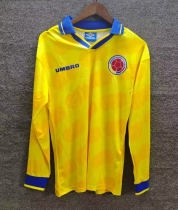 1994 Colombia Home Long Sleeve Retro Soccer Jersey