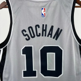 25-26 SA Spurs SOCHAN #10 Grey Top Quality Hot Pressing NBA Jersey