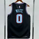 25-26 BULLS WHITE #0 Black City Edition Top Quality Hot Pressing NBA Jersey