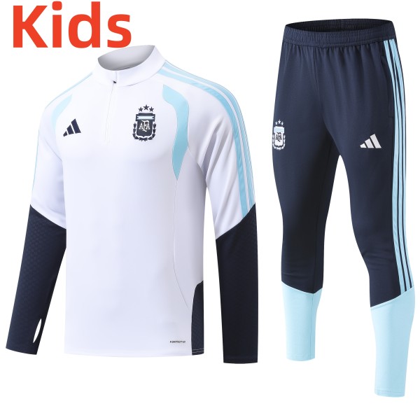26-27 Argentina High Quality Kids Half Pull Tracksuit