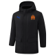 24-25 Marseille Black Hooded Windbreaker Fabric Cotton Coat (橙标)