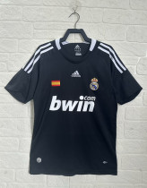2008-2009 RMA Away Black Retro Soccer Jersey