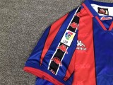 1996-1997 RONALDO # 9 BAR Home Red and Blue Retro Soccer Jersey