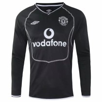2000-2002 Man Utd Away Black long sleeve Retro soccer jersey