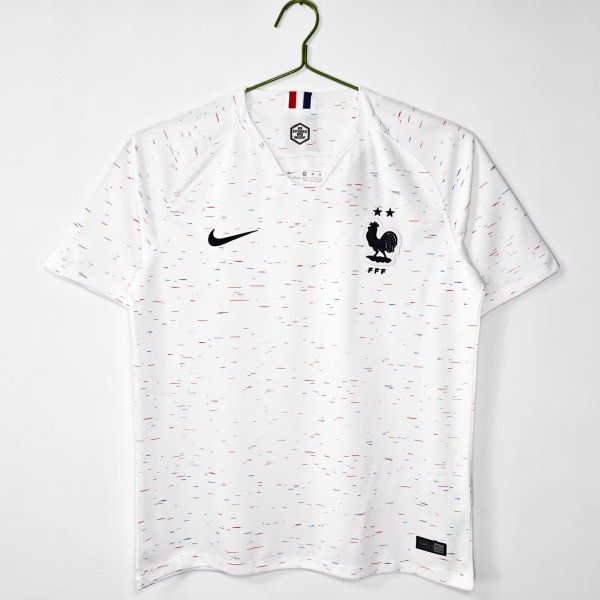 2018 France Away White Retro Soccer Jersey