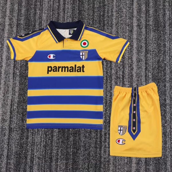 1999-2000 Parma Home Retro Kids Soccer Jersey