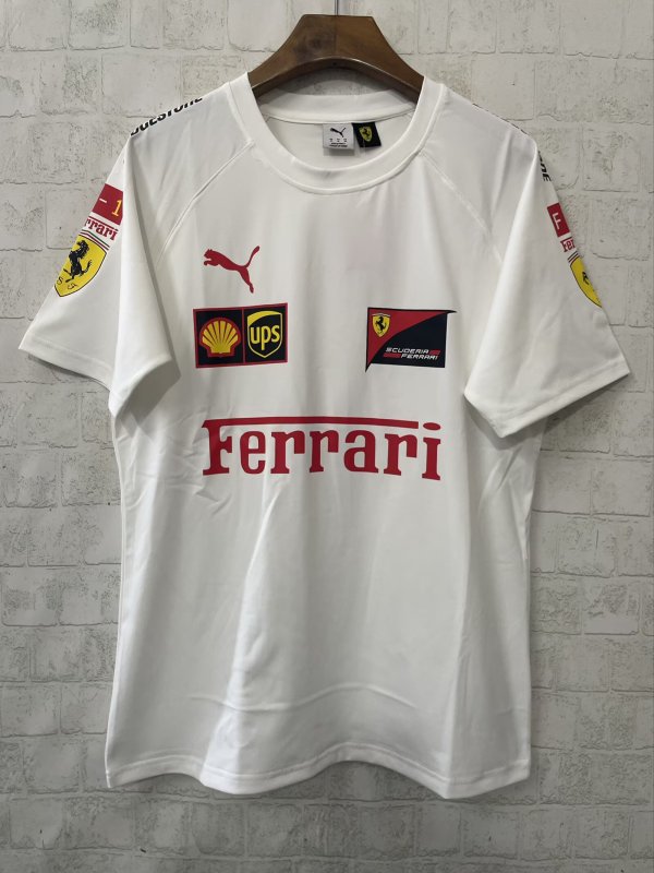 2025 F1 Ferrari New Pattern White Short Sleeve Racing Suit