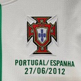 2012 Portugal Away Long Sleeve Retro Soccer Jersey (胸前小字)