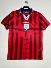 1998 England Away Red Retro Soccer Jersey