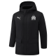 24-25 Marseille Black Hooded Windbreaker Fabric Cotton Coat (白标)