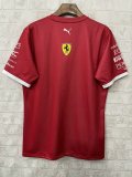 2025 F1 Ferrari New Pattern Short Sleeve Racing Suit (圆领，领口有白色)