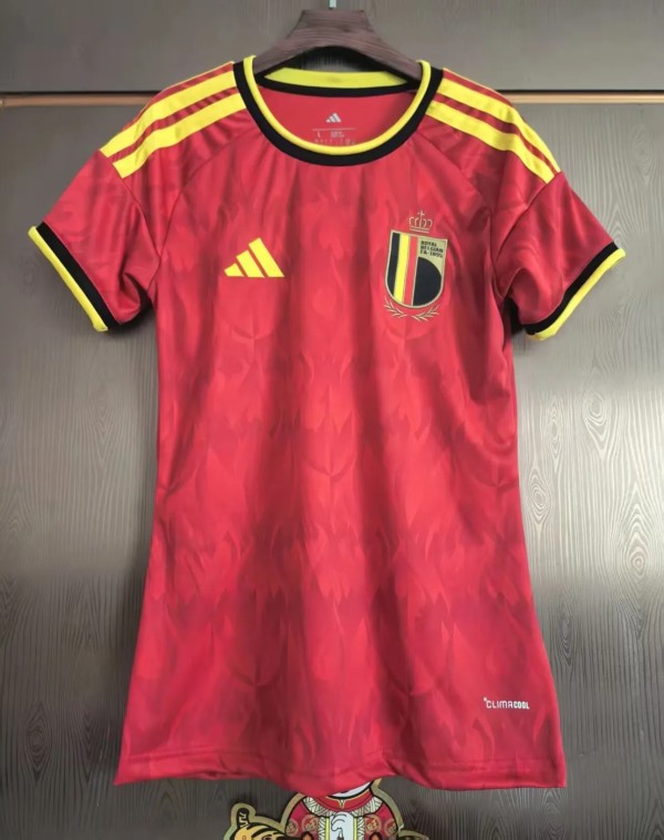 2026 World Cup Belgium Home Women Fans Soccer Jersey (女)