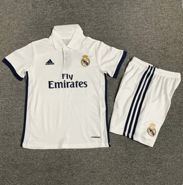 2016-2017 RMA Home Retro Kids Soccer Jersey