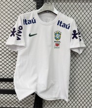 26-27 Brazil White High Quality Pure Cotton Casual T-Shirt