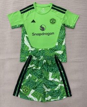 26-27 Man Utd Green Goalkeeper Kids Soccer Jersey