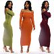 Sexy Off Shoulder Full Sleeve Ankle-length Maxi Dress MDF-5109