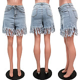 Fashion Tassels Denim Women Straight Shorts SH-3553