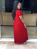 Solid Color Loose Floor-length Long Dress SFY-003