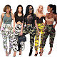 Women Printed Pocket Pencil Pants (with Belt) LSL-6114