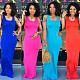 Solid Color U Neck Sleeveless Skinny Floor-length Maxi Dress SFY-016