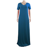 Solid Color Loose Floor-length Long Dress SFY-003