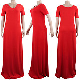 Solid Color Loose Floor-length Long Dress SFY-003