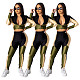 Leisure Women Patchwork Full Sleeves Skinny Two Pieces Set SHD-9185