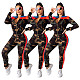 Camouflage Prints Patchwork Zipper Tight 2 Pieces Set SHD-9176