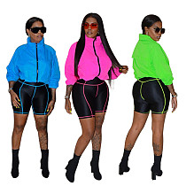 Fashion Patchwork Sport Shorts 2 Pieces Set YF-9394