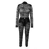 Perspective Sexy Lace Nightclub Two Pieces Suits YF-9583