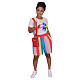 Lips Prints Tops with Stripes Shorts 2pcs Sets TE-3997