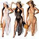 Sexy Tassel Backless Halter Beach Dress OSM-4065