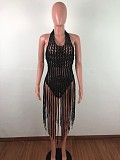 Sexy Tassel Backless Halter Beach Dress OSM-4065