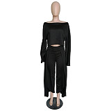 Solid Color Irregular Loose Two Pieces Sets NK-8524