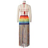 Sexy Push Up Tassel Knitted Beach Dress ZS-051