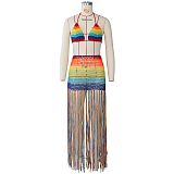 Sexy Push Up Tassel Knitted Beach Dress ZS-051