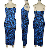 Stylish Leopard Printed Straps Skinny Maxi Dress TE-3812