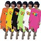 Casual Lips Prints Long Sleeve Oblique Shoulder Loose Maxi Dress MOF-5100