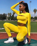 Leisure Women Hollow Out Crop Top and Bodycon Pants 2 Pieces Set CM-179