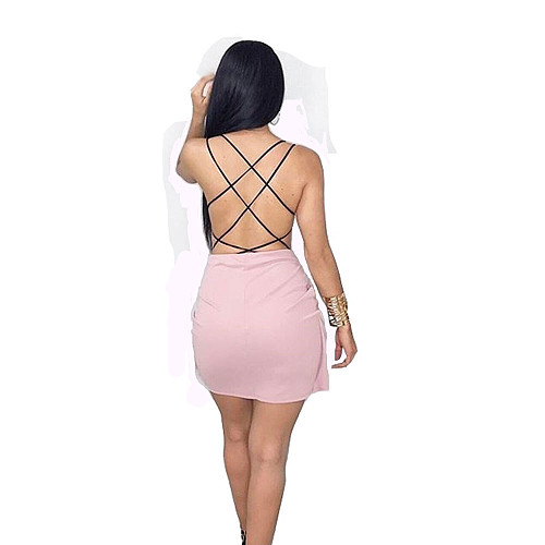 Hot Sexy Backless Black Sleeveless Tops BN-9003