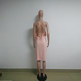 Sexy Backless Sleeveless Slits Irregular Mini Dress BN-9006