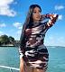 Camouflage Printed Long Sleeves Skinny Mini Dress BGN-017