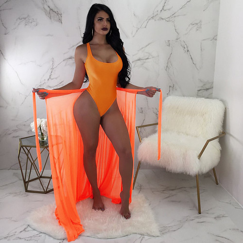 Sexy Swimsuit Gauze See-through Skirt Two-piece Beach Dress NY-8596